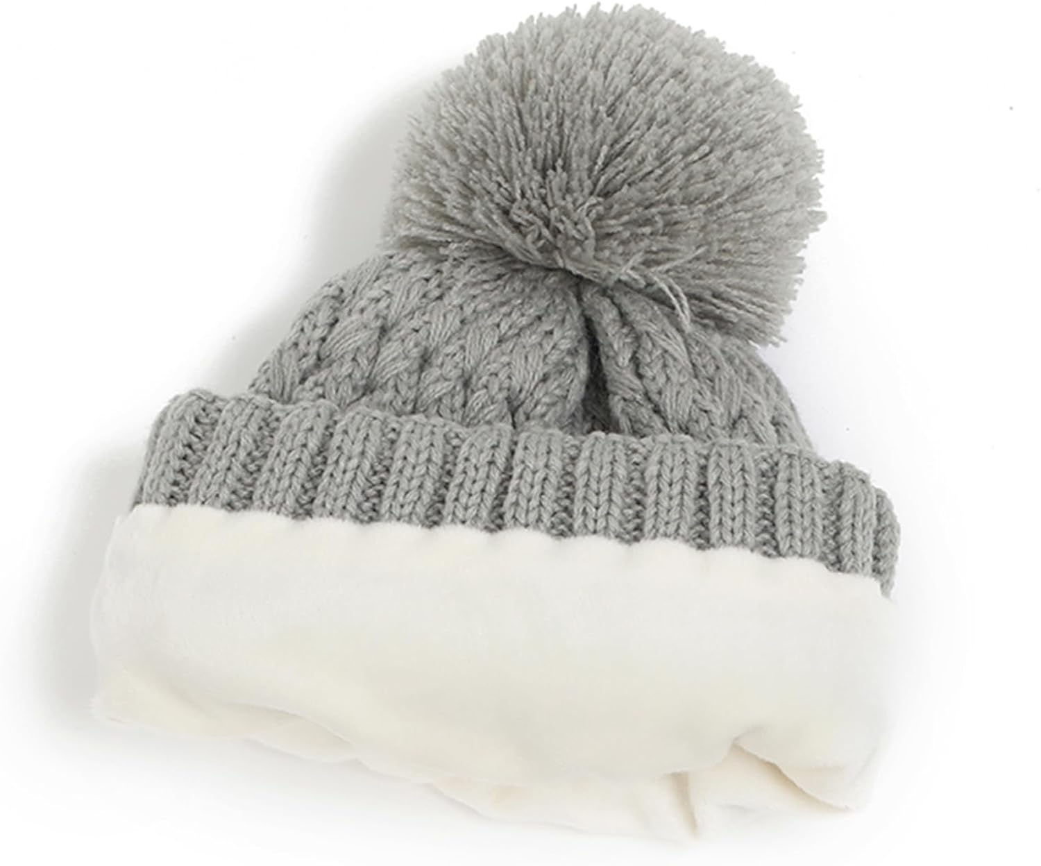 Kids Winter Hat and Gloves Set Girls Fleece Lined Knit Beanie Hats Warm Snow Ski Cap with Pom for Toddler 1-6Years - Image 6