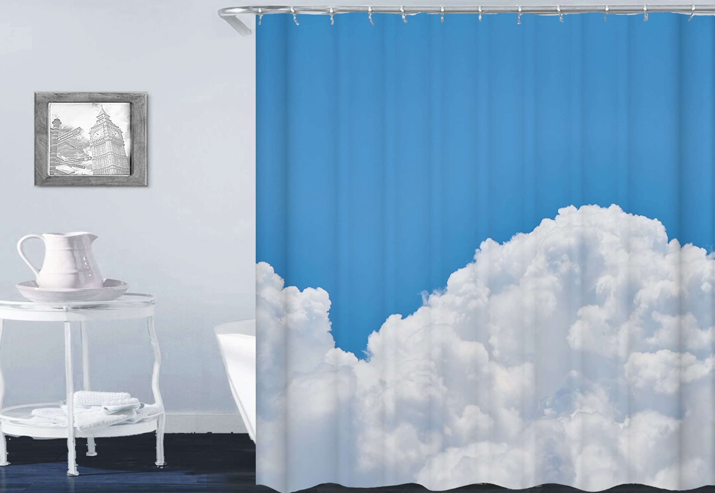 Rideau de douche imperméable en polyester pour éviter les éclaboussures au sol