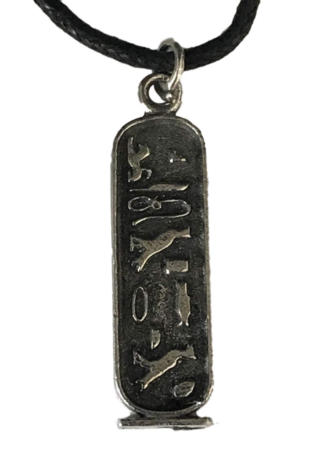 Emblems-Gifts Cleopatra Cartouche Pendant With Black Cord Crafted in Solid Pewter WA CCPP + 59mm Button Badge