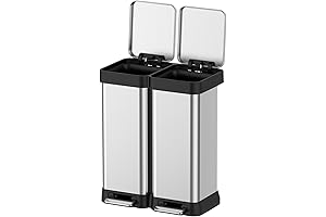 16 Gallon Dual Stacked Trash and Recycling Bin with Step Lid