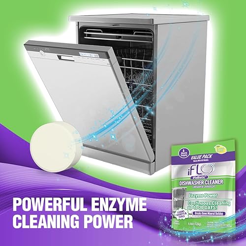 Miniatura 3 de iFLO Tabletas limpiadoras de lavavajillas con iFLObiotic  Limpieza profunda Lavavajillas y tabletas desodorantes para eliminar el olor del