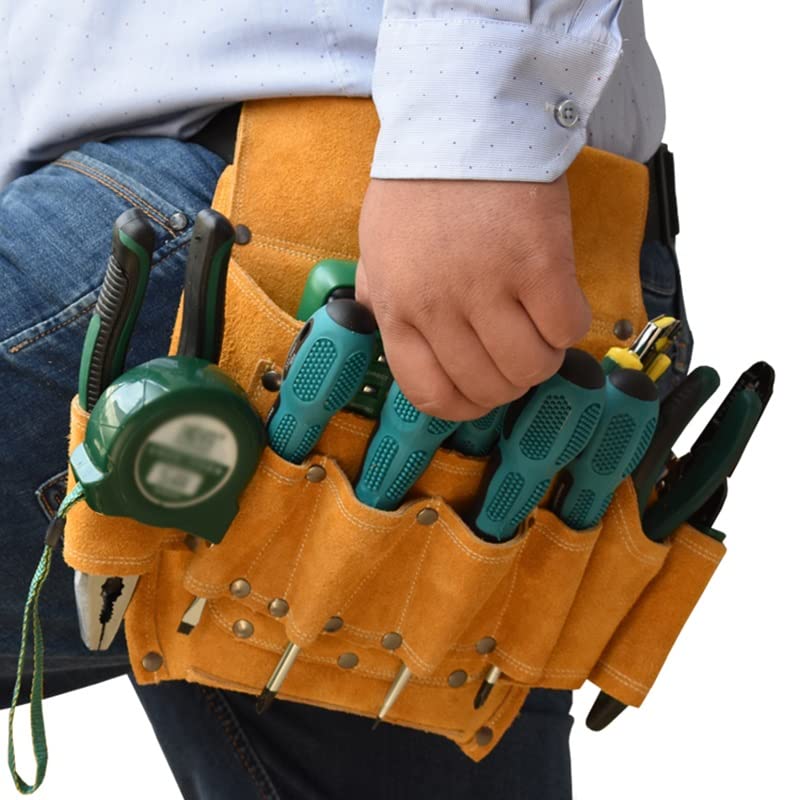 Leder Werkzeugtasche Gürteltasche – Braun, Ca. 20,5x11x5 Cm, Für Reparatur, Garten, Elektriker