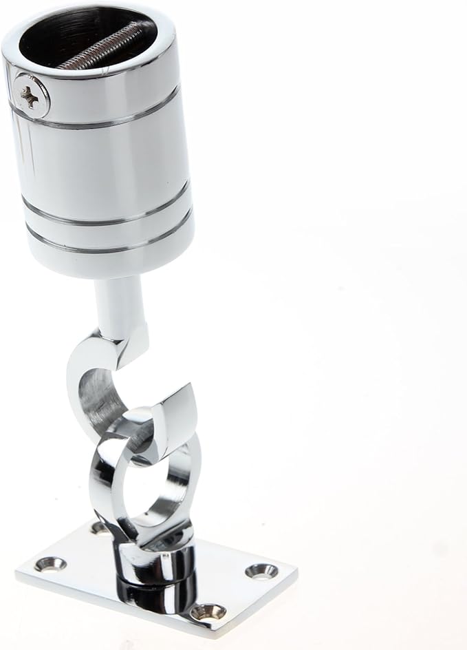 24mm Chrome Decking Rope Hook End & Plate Rope Post Fitting Rope End