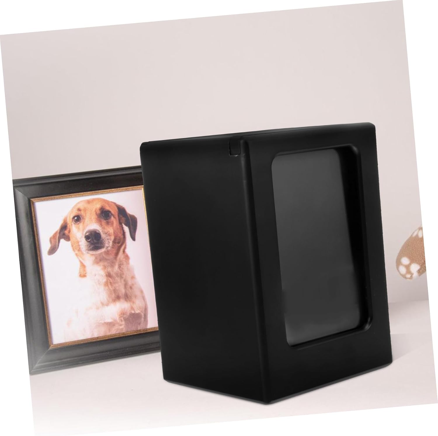 HANABASS Wooden Pet Urn for Dog and Cat Ashes Memorial Box Photo Display Solid for Pet Cremation Small Custom Engraving Option