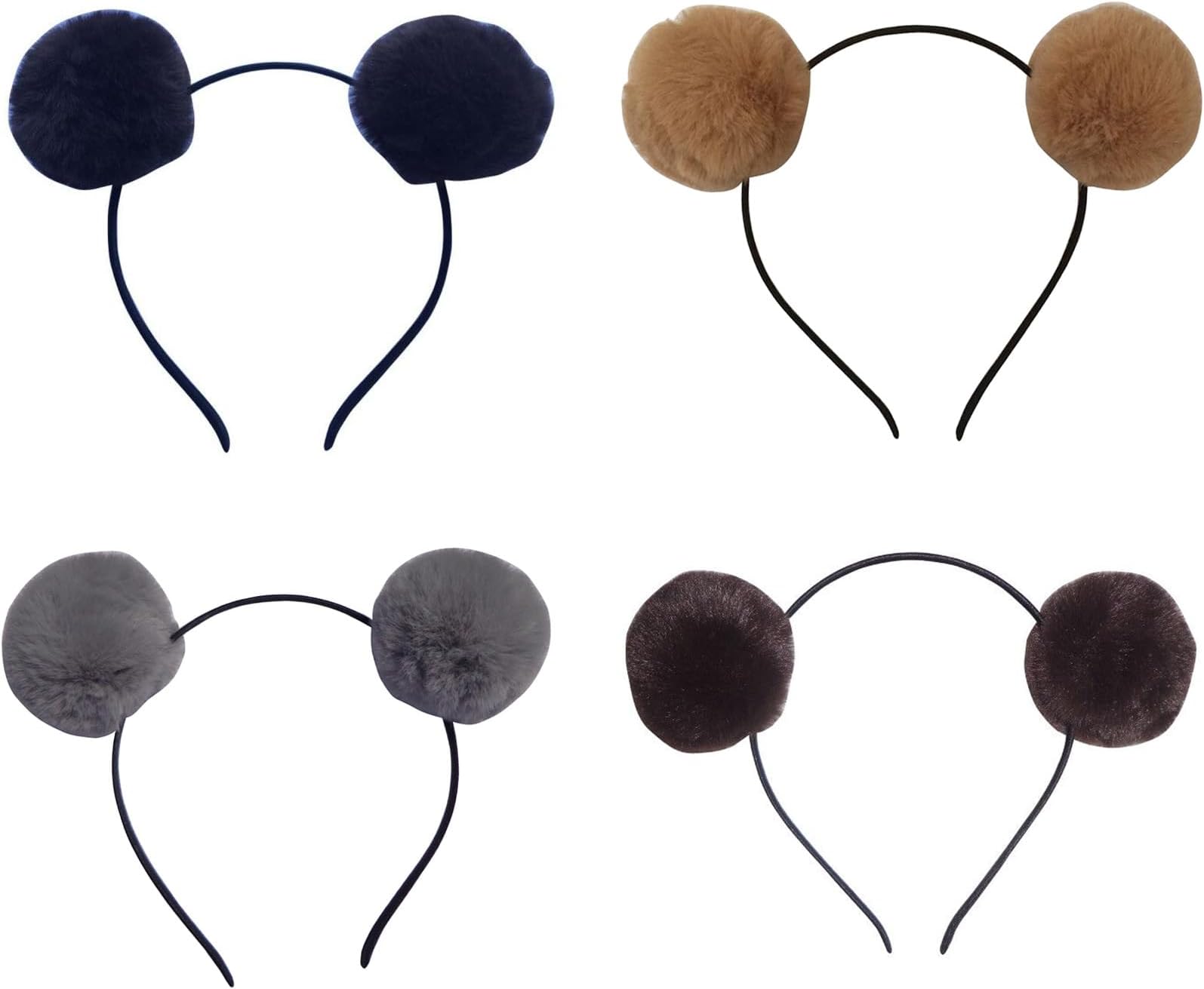 Headband Bear Ears Soft Ball Hairband Headwear Halloween Christmas Costumes for Women