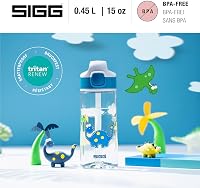 SIGG Miracle Dinosaurier gyerek kulacs szívószállal, Tritan, BPA-mentes - kék - 0,45 l 2