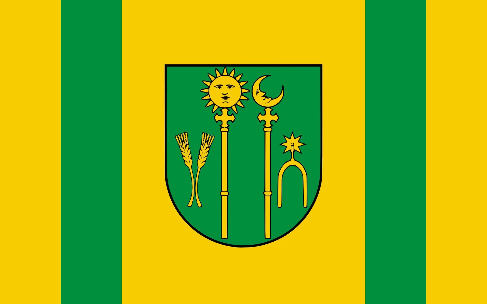 Drapeau POL gmina Stary Luboty grand format paysage de qualité pour mât