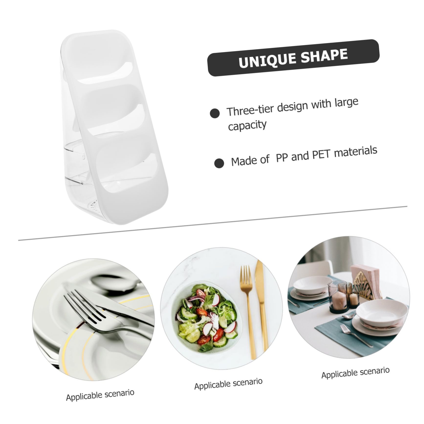 Mikinona Sleek Kitchen Utensil Holder Chopstick Spoon Organizer Space-saving Design Pet/pp Material