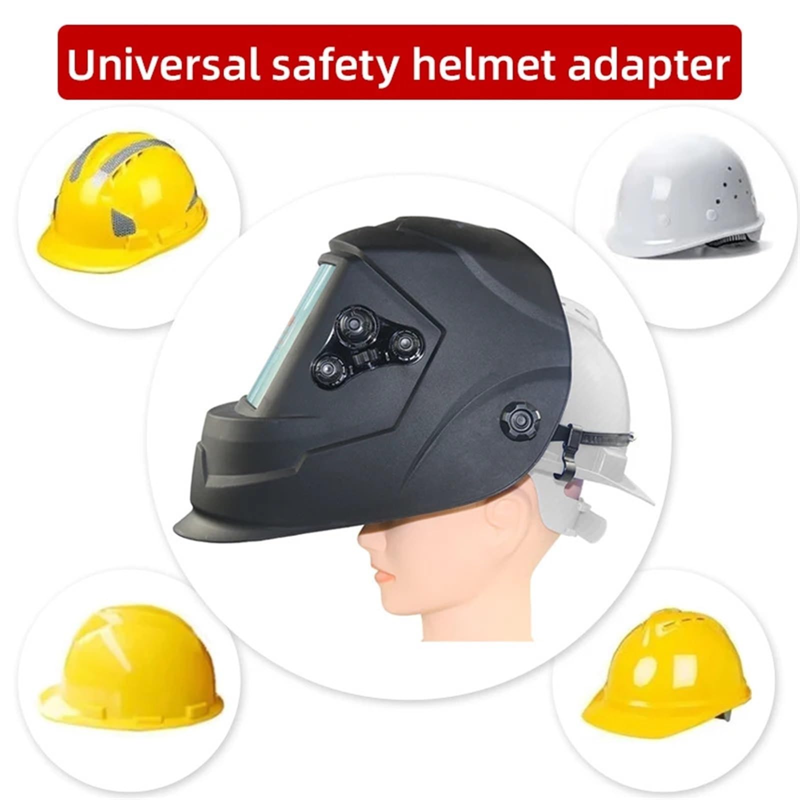Maschera Saldatura Leggera, Maschera protettiva for saldatura solare con oscuramento automatico DIN5-DIN13, 4 sensori, regolabile esternamente, finestra grande 100 mm x 93,0(True color set)