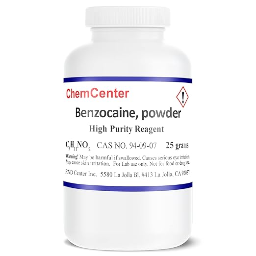 Ultra Pure Fine Crystalline Powder by Benzocaine - 25 Grams