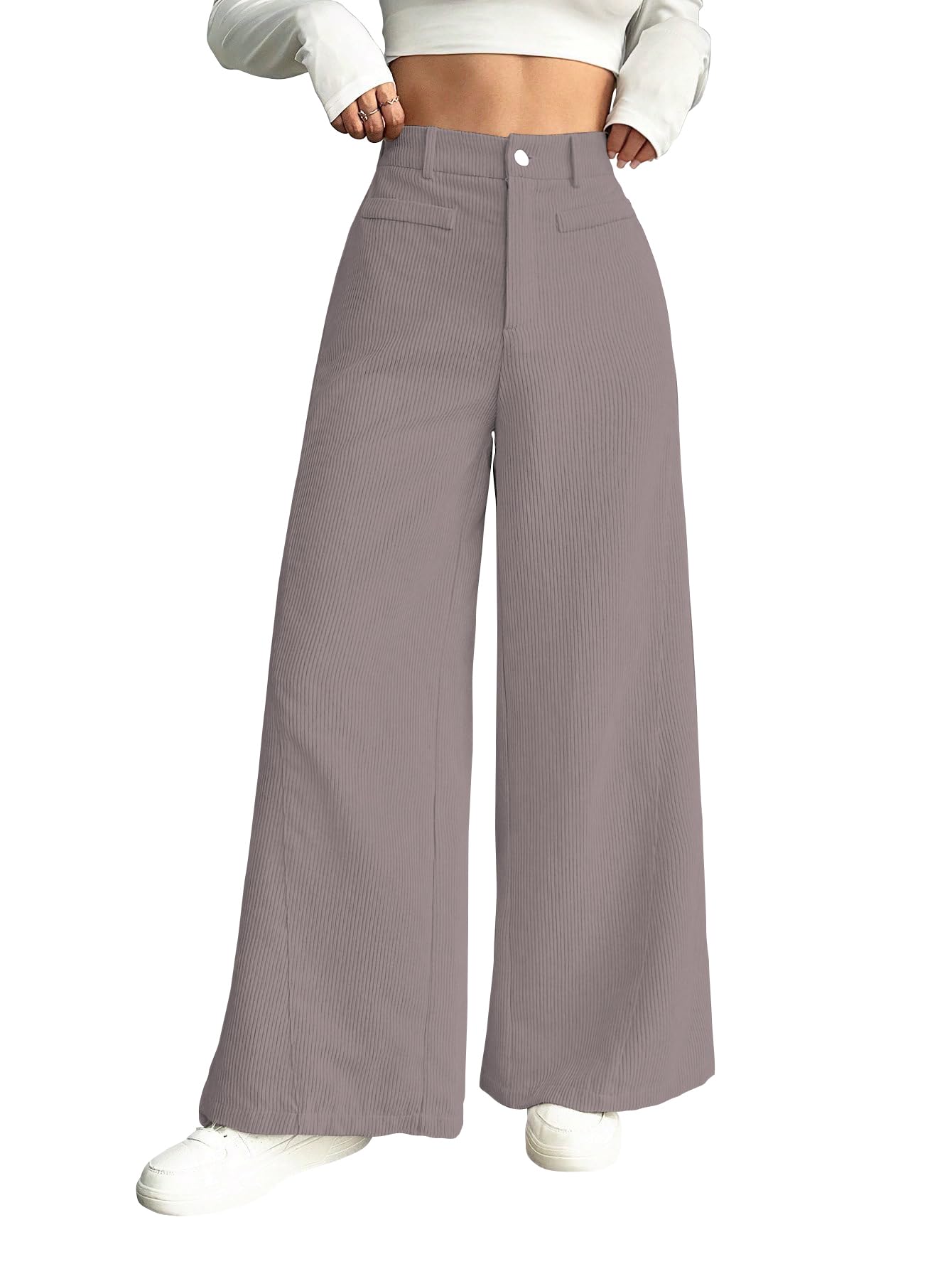 shasmi Women's Low Waist Wide Leg Pants | Loose Fit Extra Long Solid White Trousers | Drawstring Casual Business Street Style Palazzo Pants for Women (Trouser 279)-picture-16