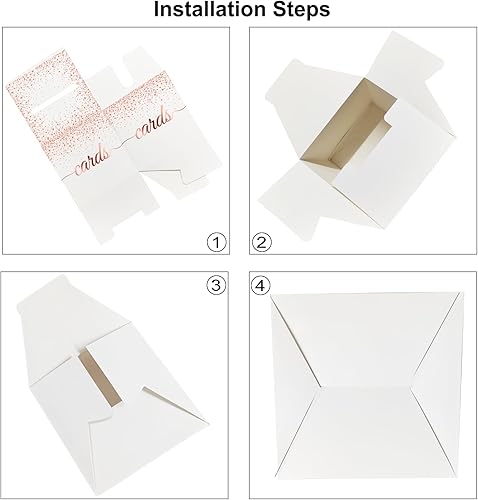 Miniatura 5 de WNINK Caja de tarjetas de oro rosa para cumpleaños, boda, novia o baby shower, graduación, aniversarios, decoraciones de fiesta de compromiso, caja