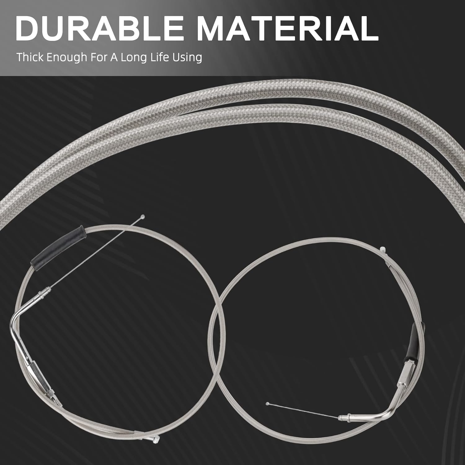 LKV 35" Braided Throttle Idle Cable Kit Stainless Steel Extended Length Throttle Cable Compatible with Harley Sportster XL 883 1200 Dyna Softail Fat Boy Road King Heritage