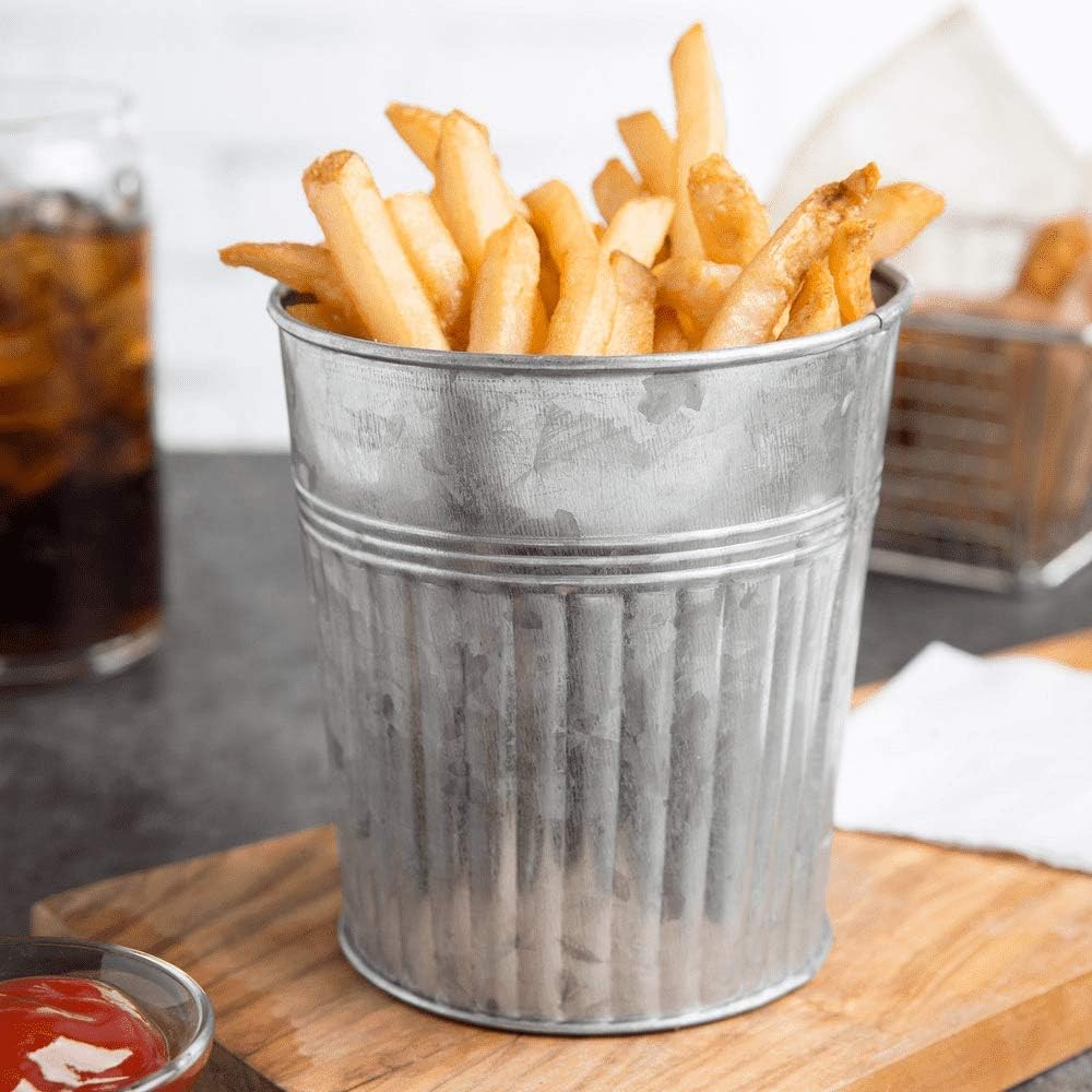 Galvanized Metal Modern 12 oz Fry Cup