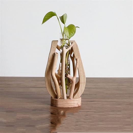 Amazon 創造的なガラスの花飾りの容器のための純粋な手仕事の木製の花瓶の装飾された固体木の植木鉢 Color H 花器 インテリアボウル オンライン通販 Amazon 創造的なガラスの花飾りの容器のための純粋な手仕事の木製の花瓶の装飾された固体木の植木鉢 Color H 花器 インテリアボウル オンライン通販