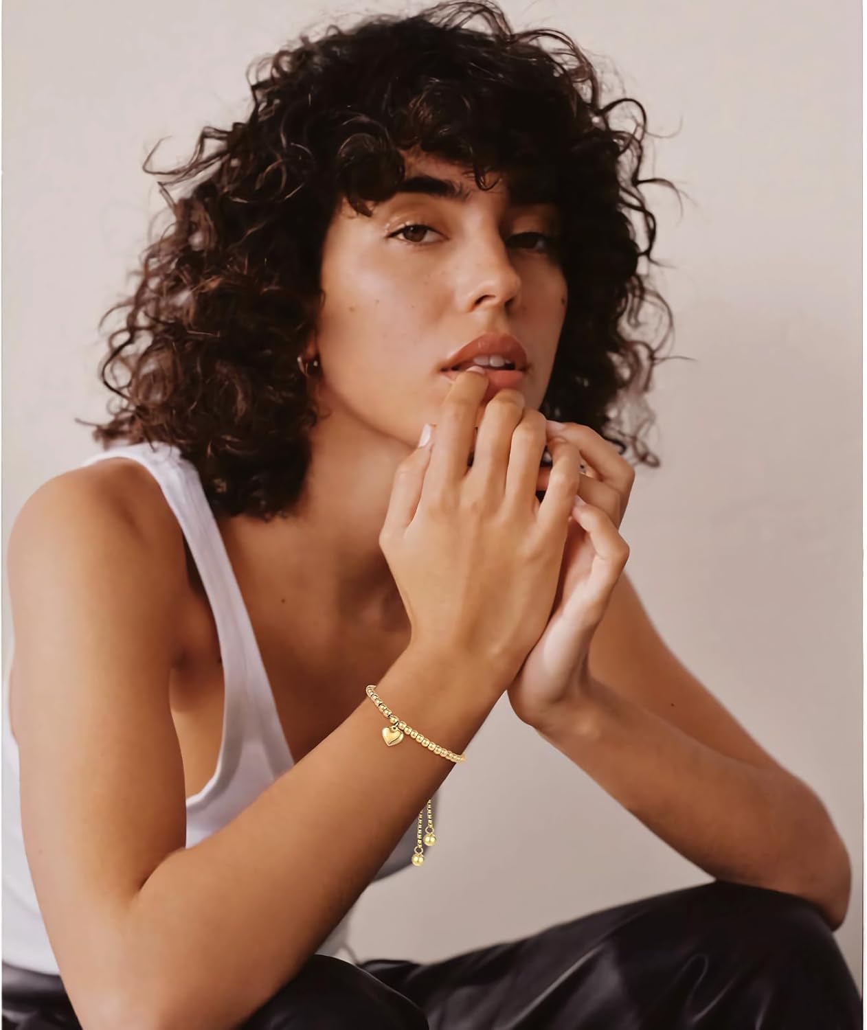 Yowivon Gold Plated Bracelets for Women Trendy Dainty Adjustable Bolo Bracelets Tennis Beaded Bracelet Tarnish Free Gold Plated Fashion Jewelry Gifts for Her - Image 4