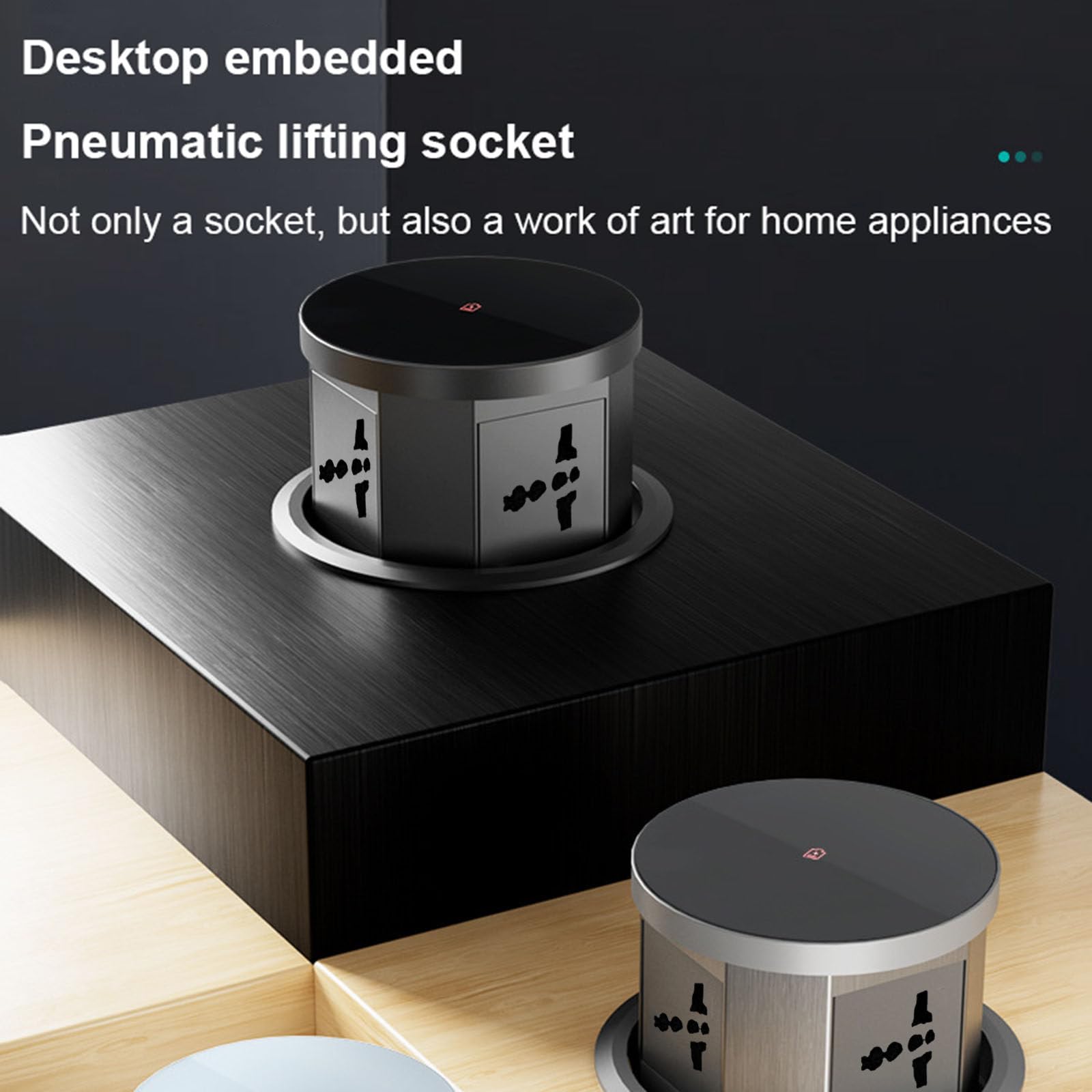 Prese pop-up integrate per piani di lavoro da cucina, uffici, 2 USB + 15 prese di ricarica wireless + presa a 3 fori, per studio, cucina, sala riunioni, ufficio,White
