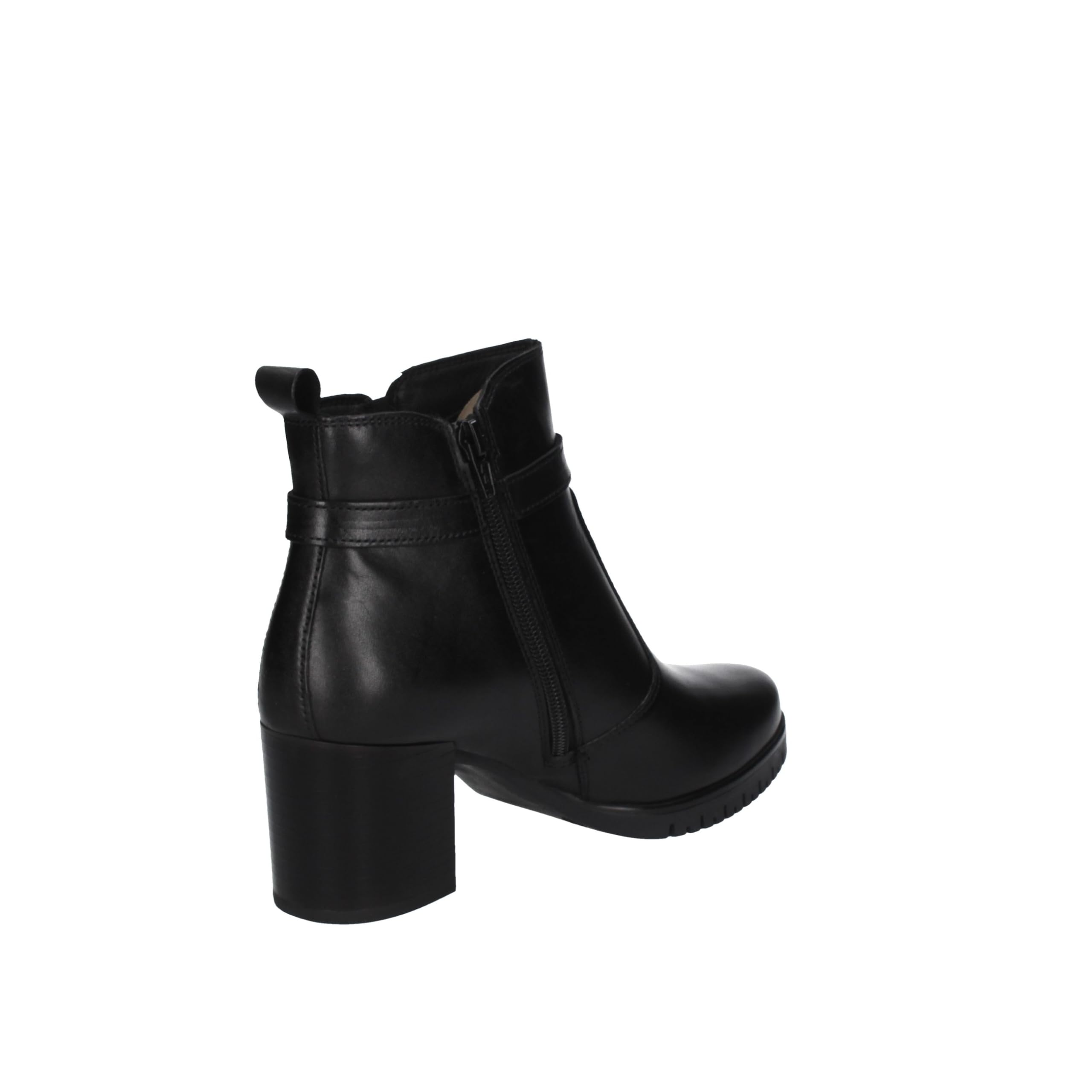 Valleverde Stivaletti Donna 47661 in Pelle Nero Modello Casual. Una Calzatura Comoda Adatta per Tutte Le Occasioni. Autunno Inverno
