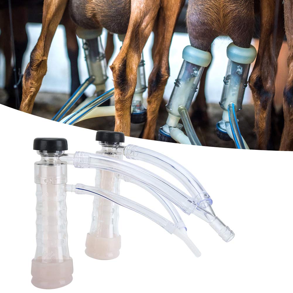 Cazas de tetino de ordeño de ordeño de cabra, dispositivo de ordeño de cabra, kits de accesorios de leche, con revestimientos de orillas dobles tetas, portátil