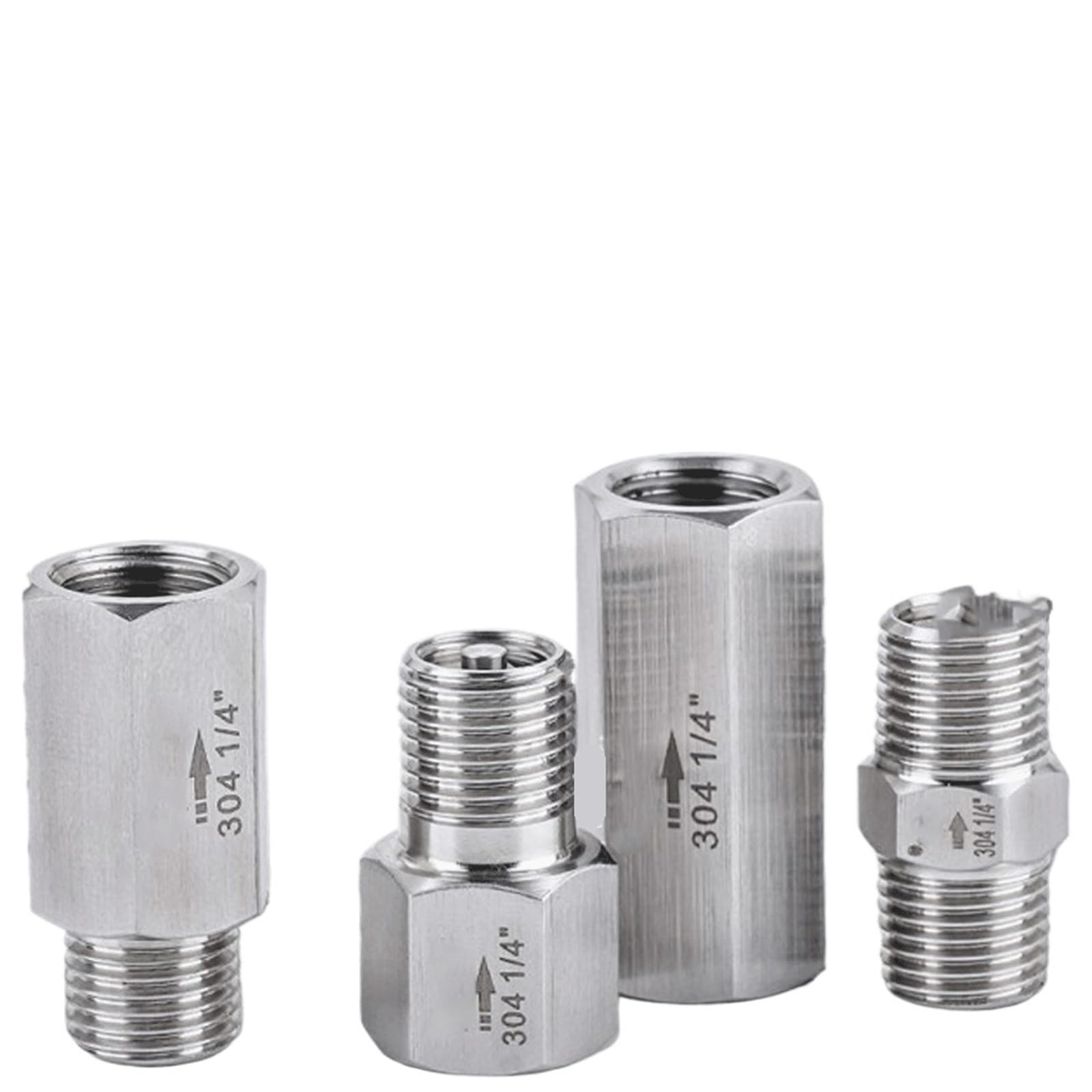Válvula de retención BSPT hembra macho 304 de acero inoxidable unidireccional de alta presión (ZG3l4 macho a macho)
