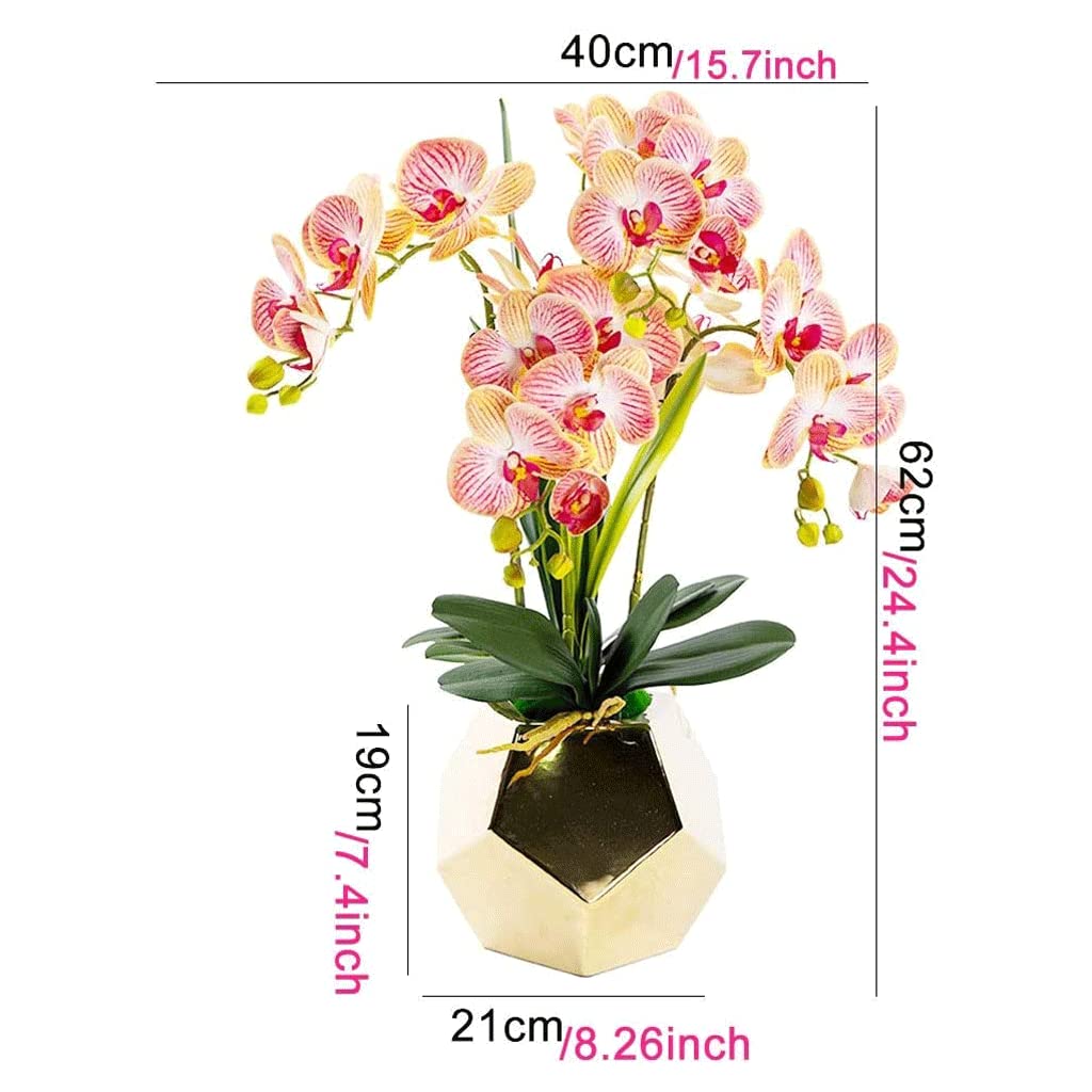 Orchidee Artificiali Fiori Finti Orchidee finte Tocco Realistico Orchidea Artificiale Pianta Finta Fiori Artificiali Fiori di Phalaenopsis Artificiali Classici Vaso