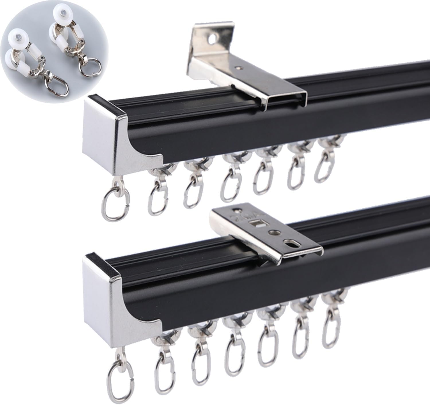 HeavyDuty Curtain Track With Metal Wheeled,Installation Hardware And End Cap