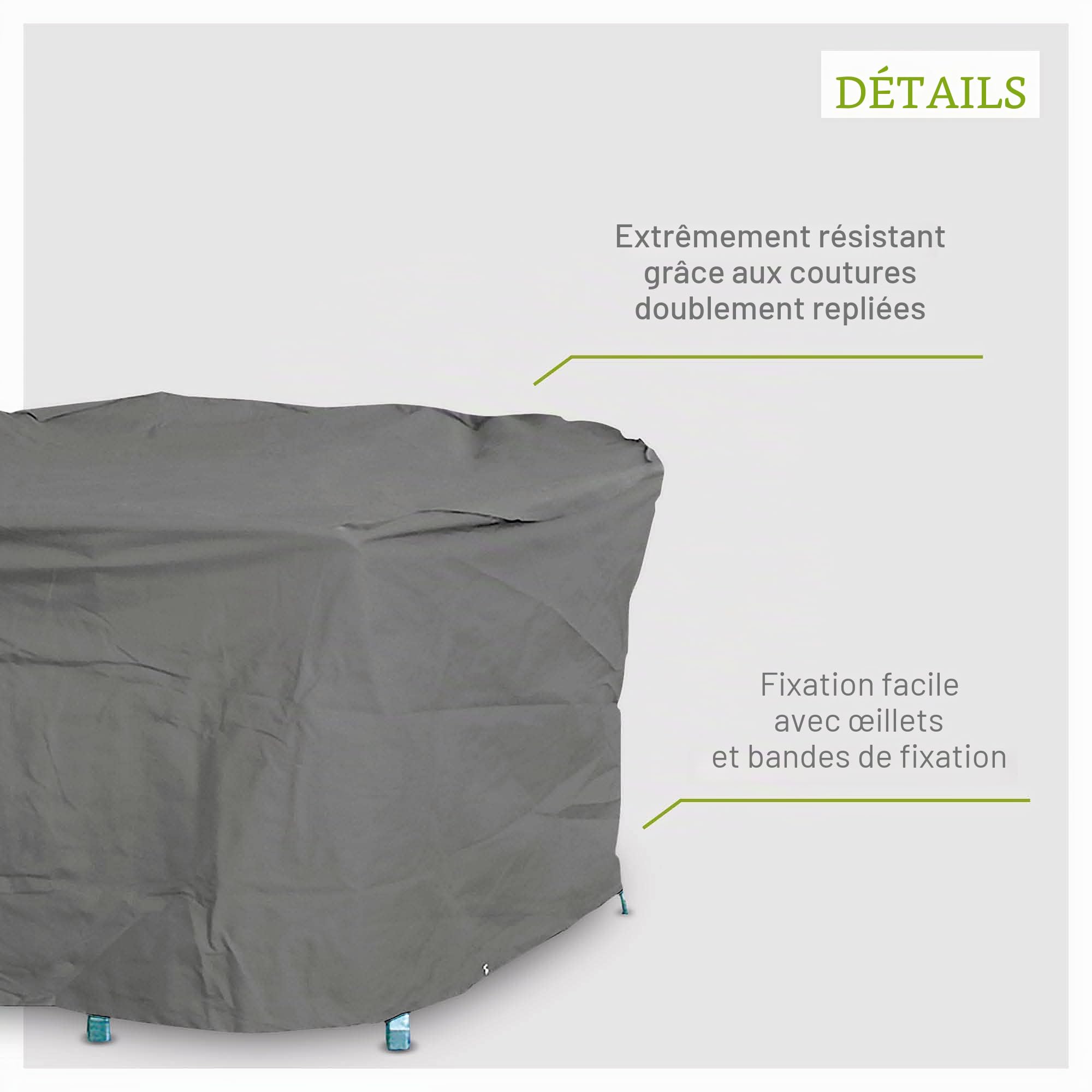 Beo acamp Housse de Protection pour Meubles de Jardin ovales jusqu'à 160 x 95 cm, résistante à la déchirure, Anthracite, Housse de Protection pour Meubles de Jardin résistante à l'hiver