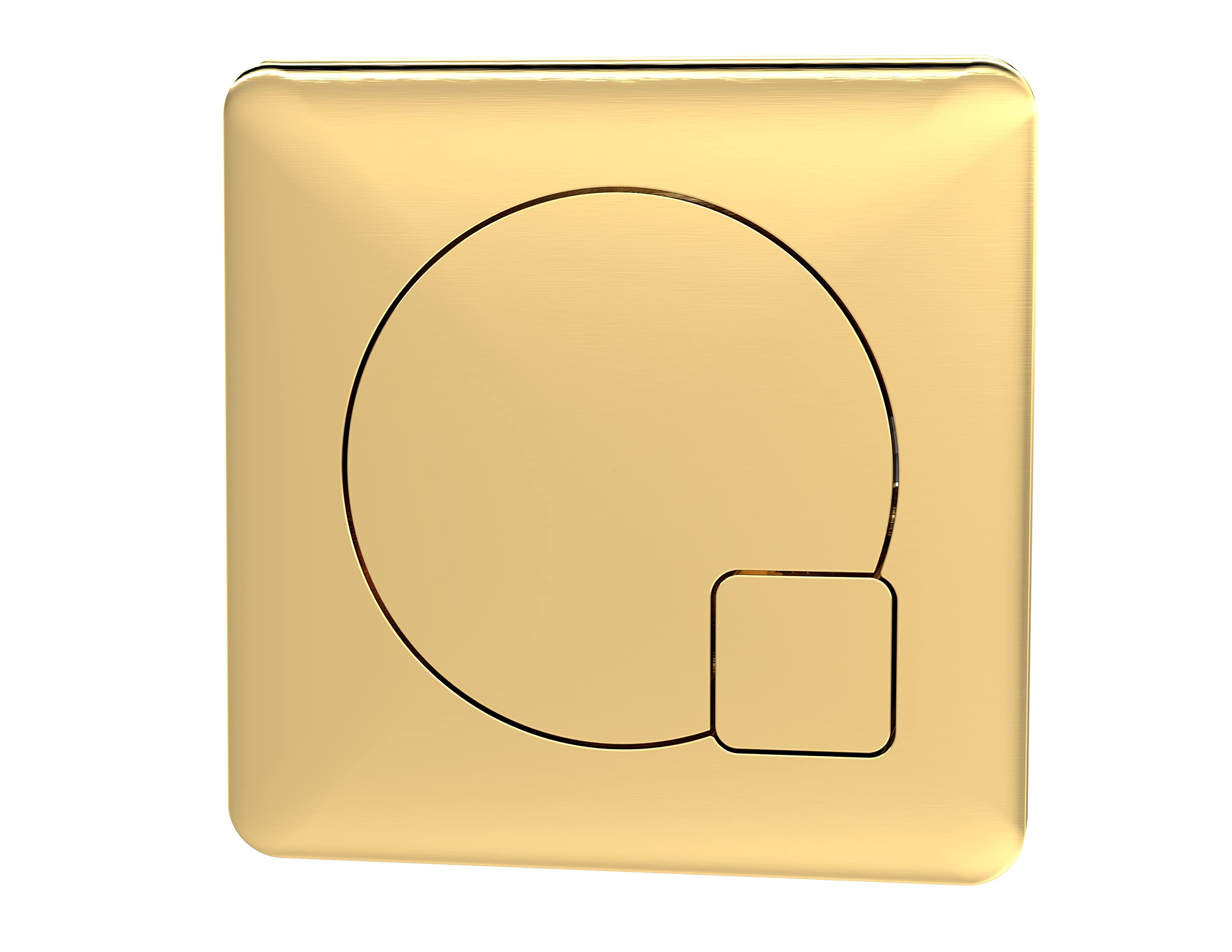 Mdpb03 Modern Bathroom Dual Flush Square Brushed Brass Push Button For Use With Concealed Cistern (Cistern Not Included), 70Mm, Brushed Brass 5056211893158