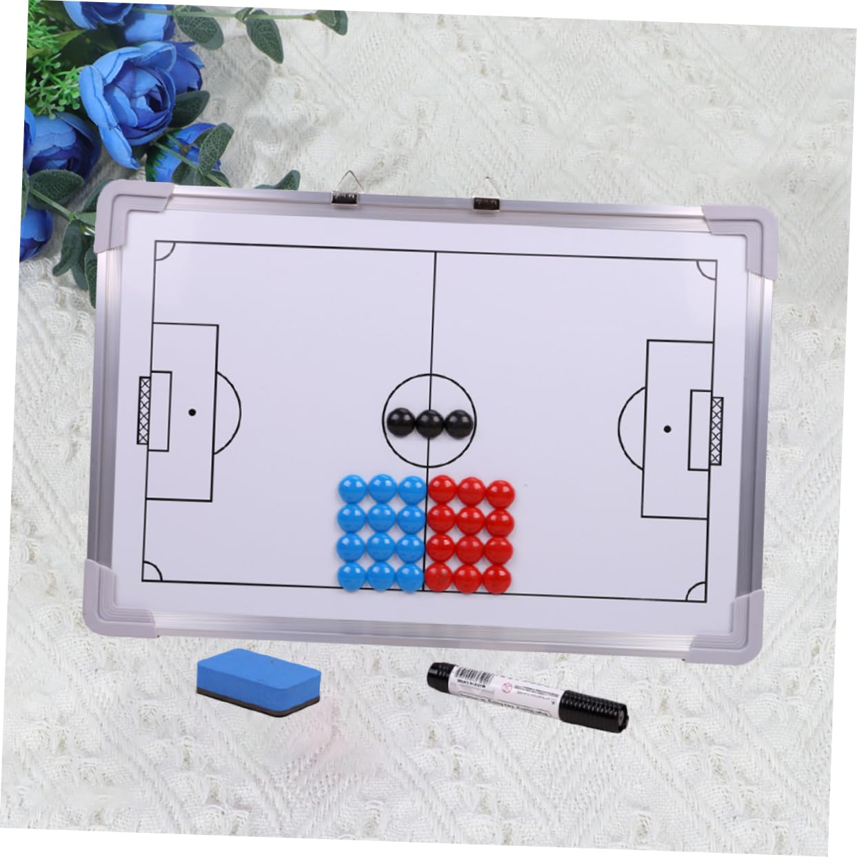 ifundom Magnetic Dry Erase Football Board Training Aluminum Alloy White 27 Magnets Eraser Marker Pen