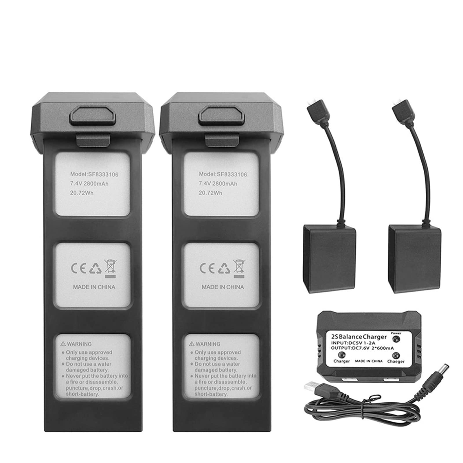 ZYGY Accessoires 2PCS 7.4V 1100mah Batterie au Lithium & câble de ZYGY Accessoires 2PCS 7.4V 1100mah Batterie au Lithium & câble de