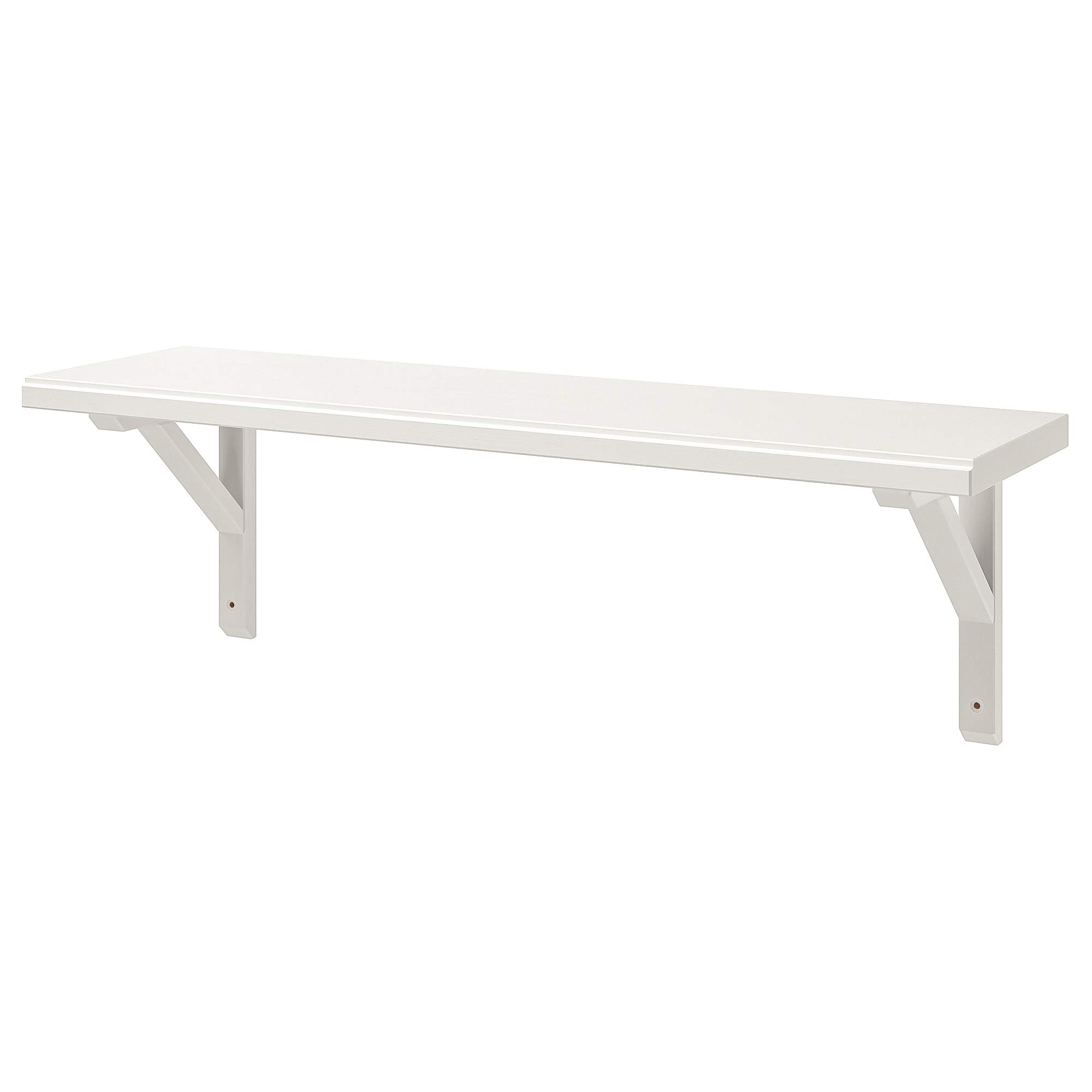 Étagère murale haut de gamme en tremble teinté blanc bois massif 80x20