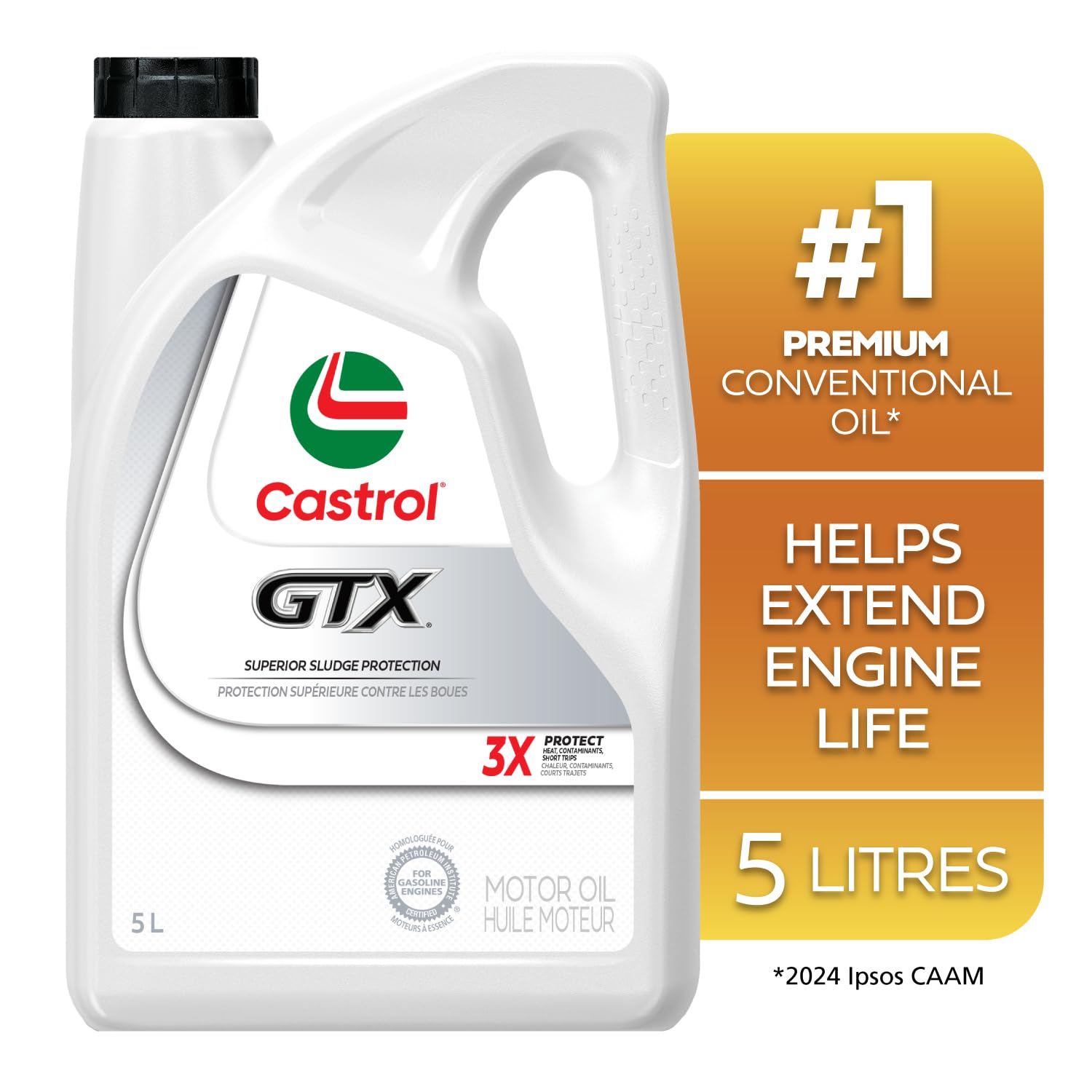 Castrol GTX 10W-30 Conventional Motor Oil, 5 Litres | Made in Canada - 3
