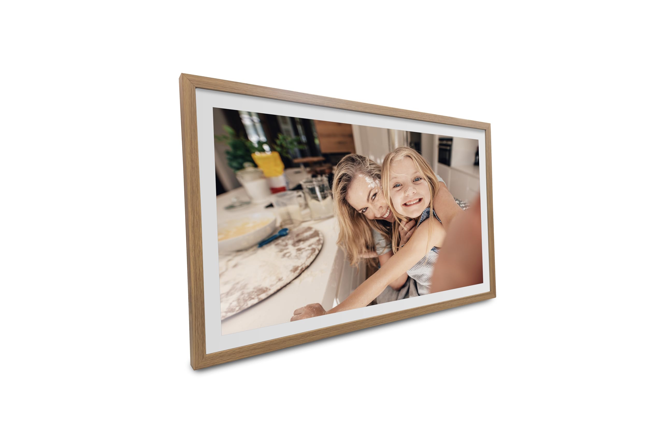 Denver PFF-3263LW - Digitaler Bilderrahmen 32 Zoll mit WLAN & FRAMEO App - Full HD IPS Touchscreen, 32GB Speicher, Fotos & Videos per Smartphone senden, Wandmontage, großer WLAN Bilderrahmen