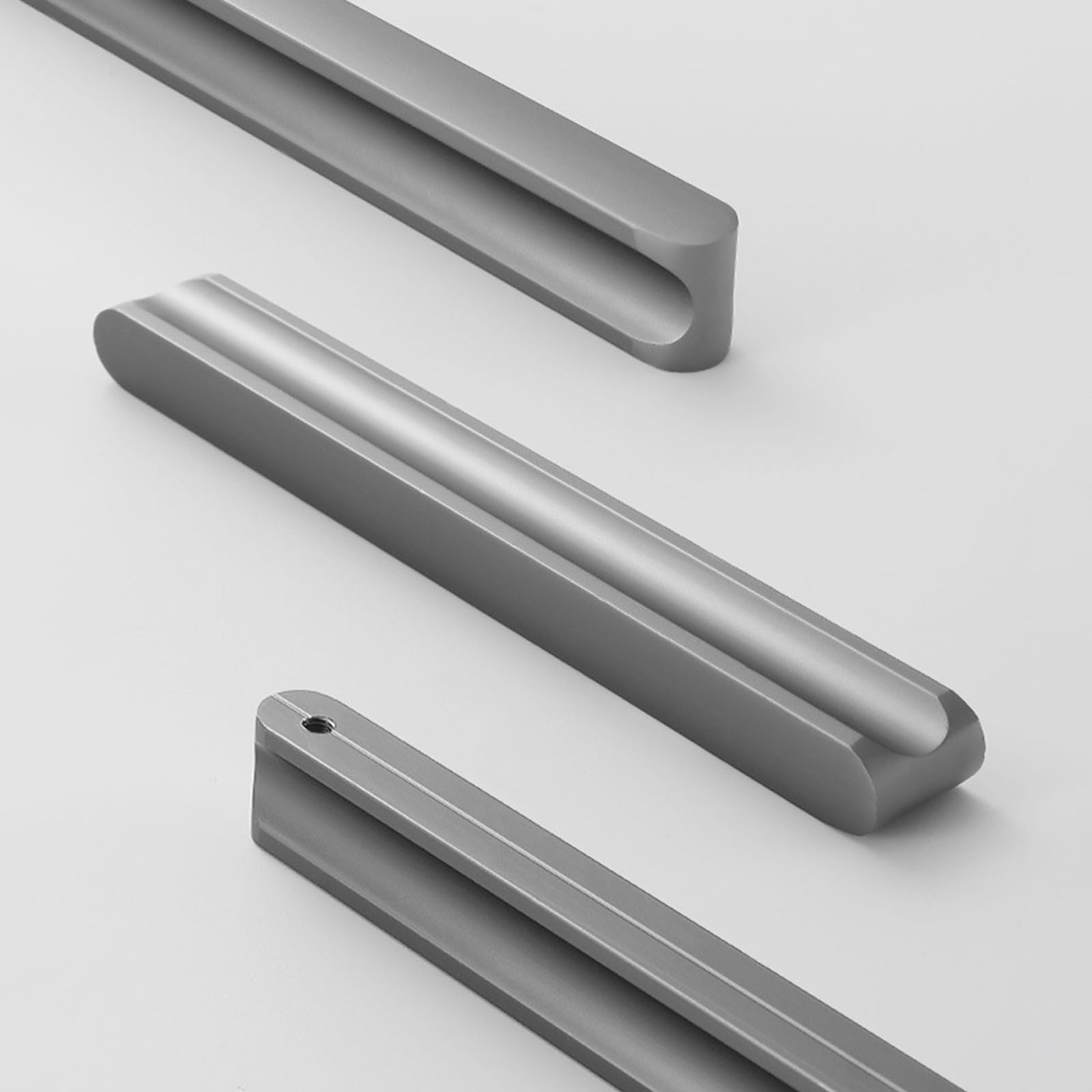 Möbelgriffe Lang,2 Stück Griffe für Schränke Grau Massive Aluminium | Eloxierte Oberfläche I-Zuggriffe Gesamtlänge:80 - 1200 mm Küche Griffe Modern für Schublade Küche 1160mm/45.7in