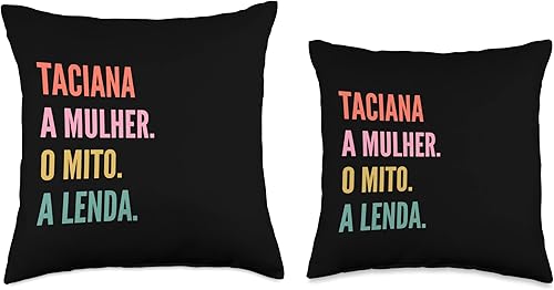 Miniatura 3 de Designs De Nomes Engraçados Para Mulher Funny Portuguese First Name Design-Taciana Throw Pillow, 16x16, Multicolor