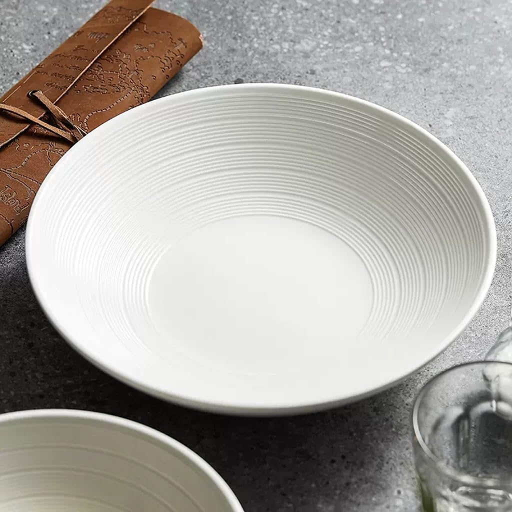 Miski kuchenne białe ceramiczne zastawa stołowa domowa salaterka duża miska do zupy i makaronu, jeden kolor S