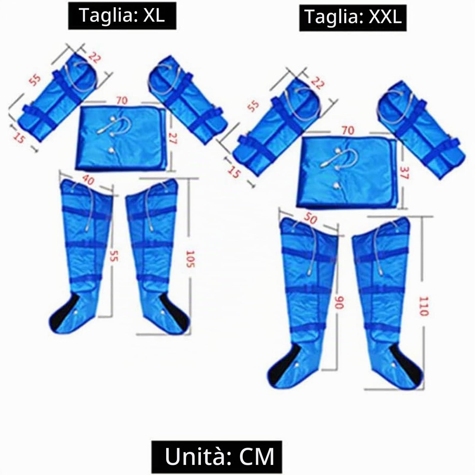 Strumento per Pressoterapia a Vuoto con Onda d'Aria a Infrarossi Lontani 16 Airbag per Massaggio Completo del Corpo Massaggio di Drenaggio Linfatico Perdita Peso Attrezzatura per Massaggi di Bellezz
