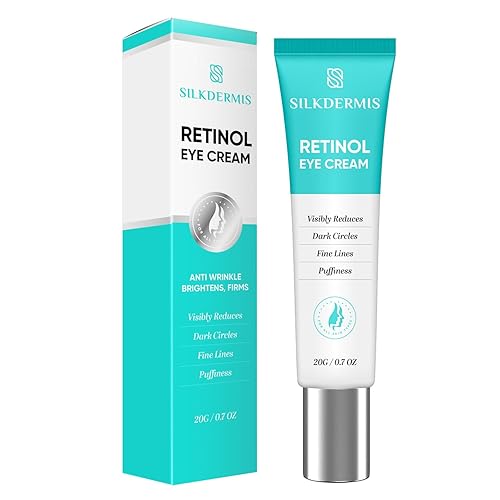 SILKDERMIS Crema de ojos de retinol, crema de ojos para ojeras e hinchazón, crema de ojos antienvejecimiento, crema para debajo de los ojos, crema