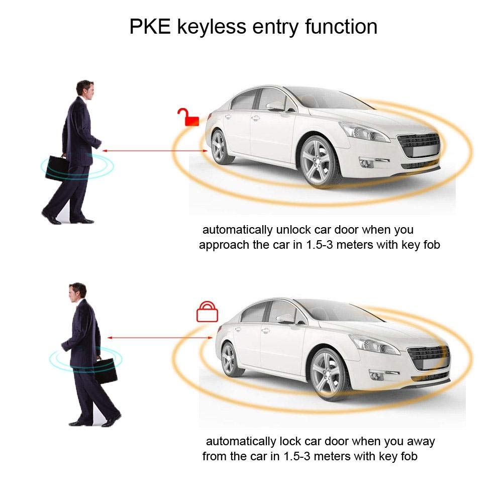 Système de sécurité d'alarme de Voiture, allumage Universel de Moteur de système d'alarme de Voiture, démarreur à Distance de Bouton Poussoir d'entrée sans clé