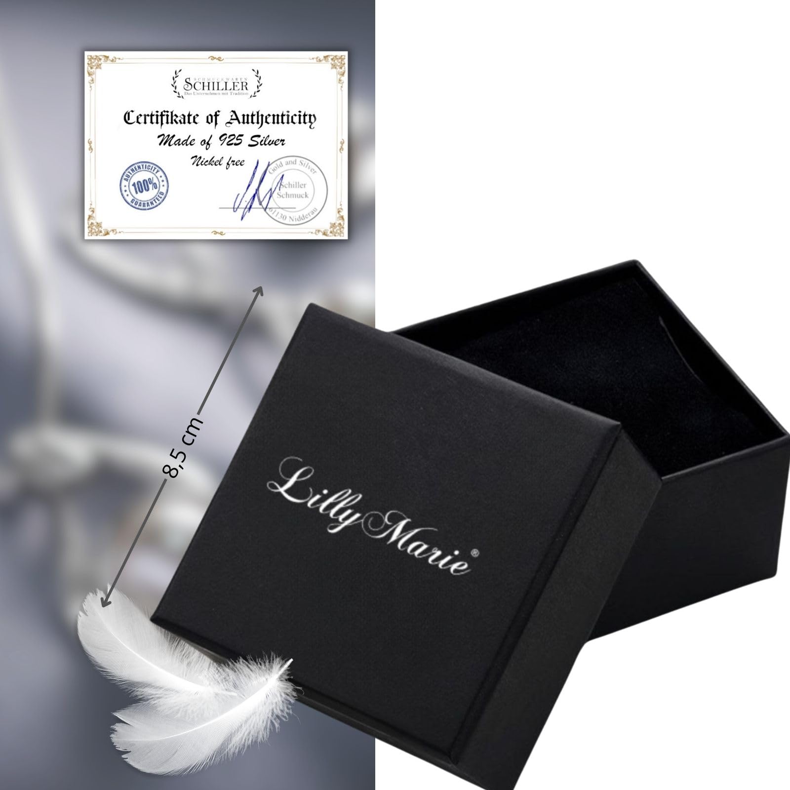 LillyMarie Sterling-Silber 925 Schmuckset Mit Perlenanhänger Und Ohrringen In Geschenkverpackung