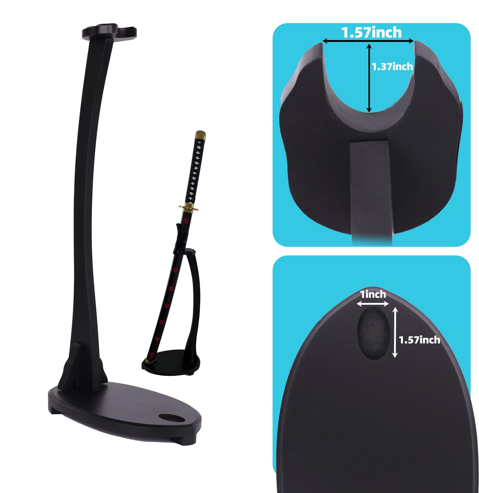 Porte-épée Japonais rembourré Katana Stand Samurai Display Rack Support All Tanto Sword Goose Head,Large