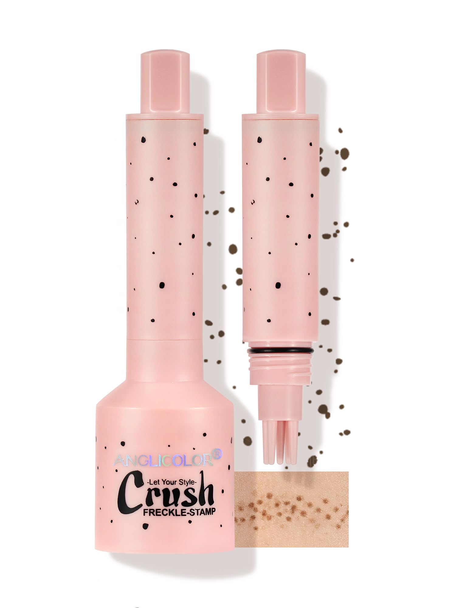 Anglicolor Lentiggini Finte,Freckle Maker,Timbro per lentiggini,lunga durata, impermeabile,a prova di sbavature,facile trucco naturale baciato dal sole, adatto a tutti i tipi di pelle (#02 Medium)