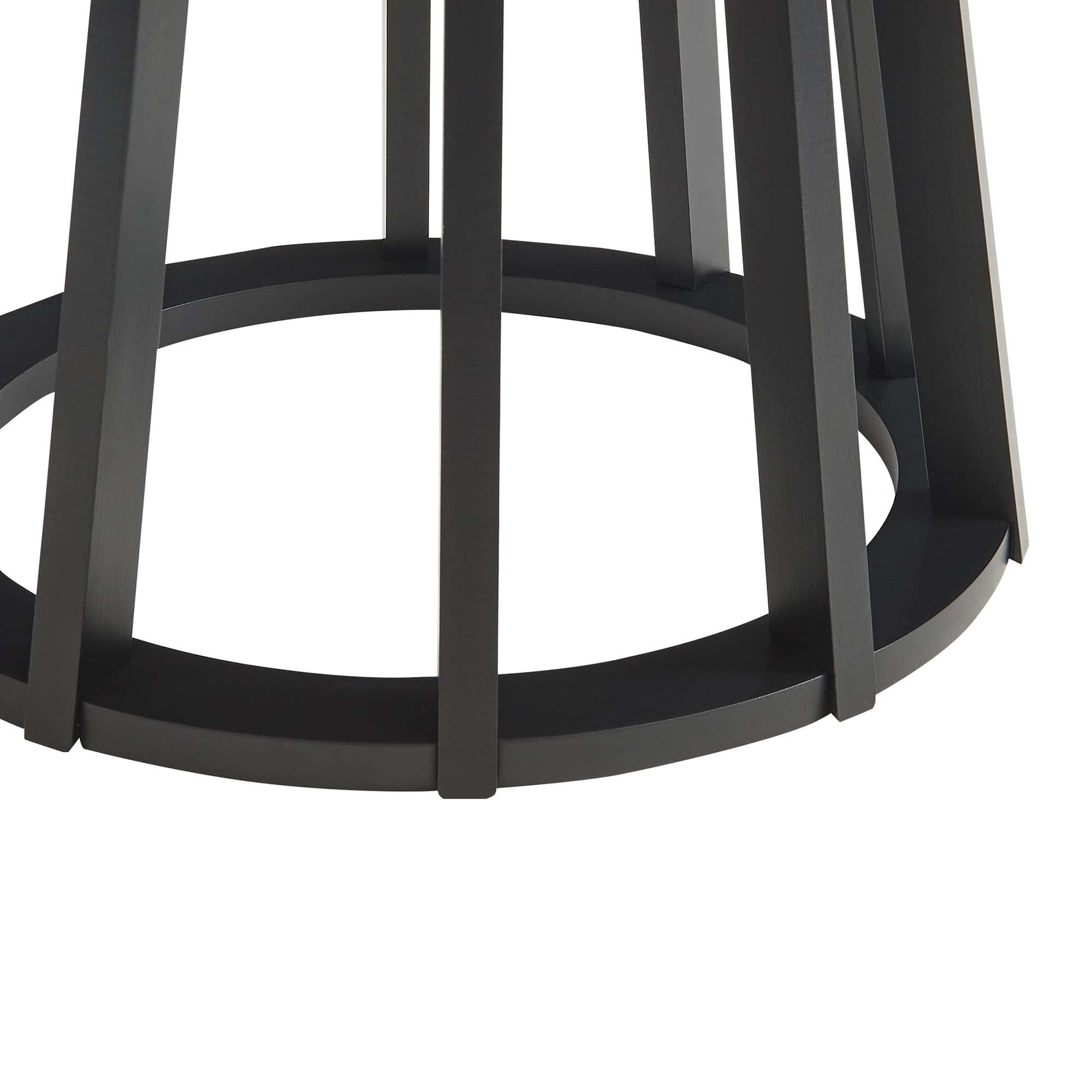 [en.casa] Table d'Appoint avec Plateau Rond Bout de Canapé Table Basse Guéridon Design Intemporel pour Salon Chambre Bureau MDF Bambou 48 x 48 cm Effet Béton Noir