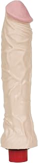 Doc Johnson The Naturals - 8 Inch Heavy Veined Vibrating Dong - 8.4 in. Long and 2.3 in. Wide - Twist Bottom To Control Vibration Speed - Dildo - White
