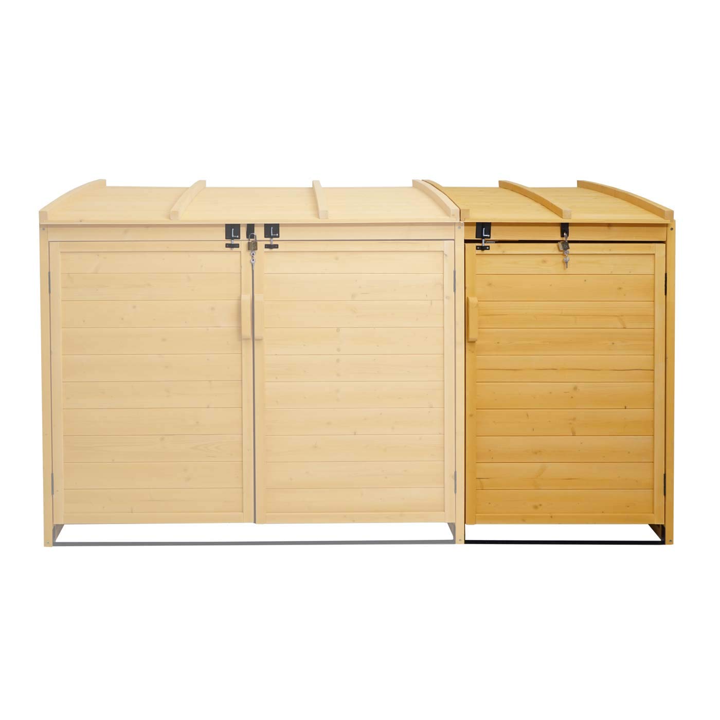 Mendler XL 1er-/2er-Mülltonnenverkleidung Erweiterung HWC-H75 - braun | Mülltonnenbox, Holz, 120x68x104cm, MVG-Zertifiziert