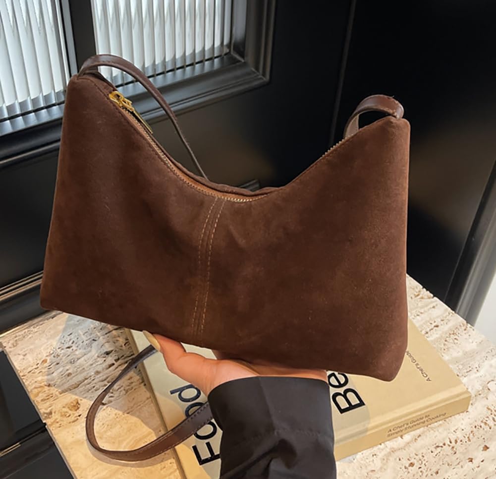 Slouchy Suede Saddle Hobo Bags Women Trendy Satchels Underarm Shoulder Bag Crescent Crossbody Purses Travel Tote Handbag 2025