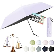 Mini Compact Travel Umbrella, 3.7Oz Ultralight Carbon Fiber UPF 50+ UV Protection Umbrellas for Rain & Sun, Portable Small for Backpack Car, for Women Men Kids, TSA Approved
