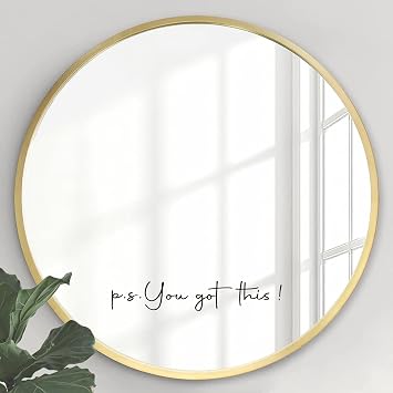 You Got This, Mirror Decal Vinyl Decal, Bedroom Wall Decals, Mirror Sticker for Girls, Positive Affirmation Sticker for Girls Room, Bathroom Shower Door Decals, 11x1.8 inch Without Mirror