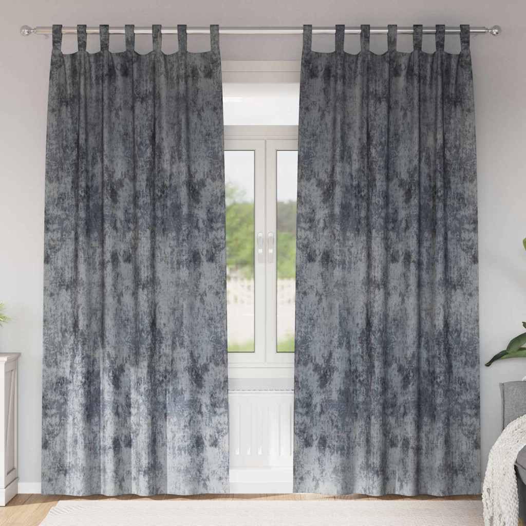 Rideau en velours gris argenté 245x140 cm pour salon et chambre