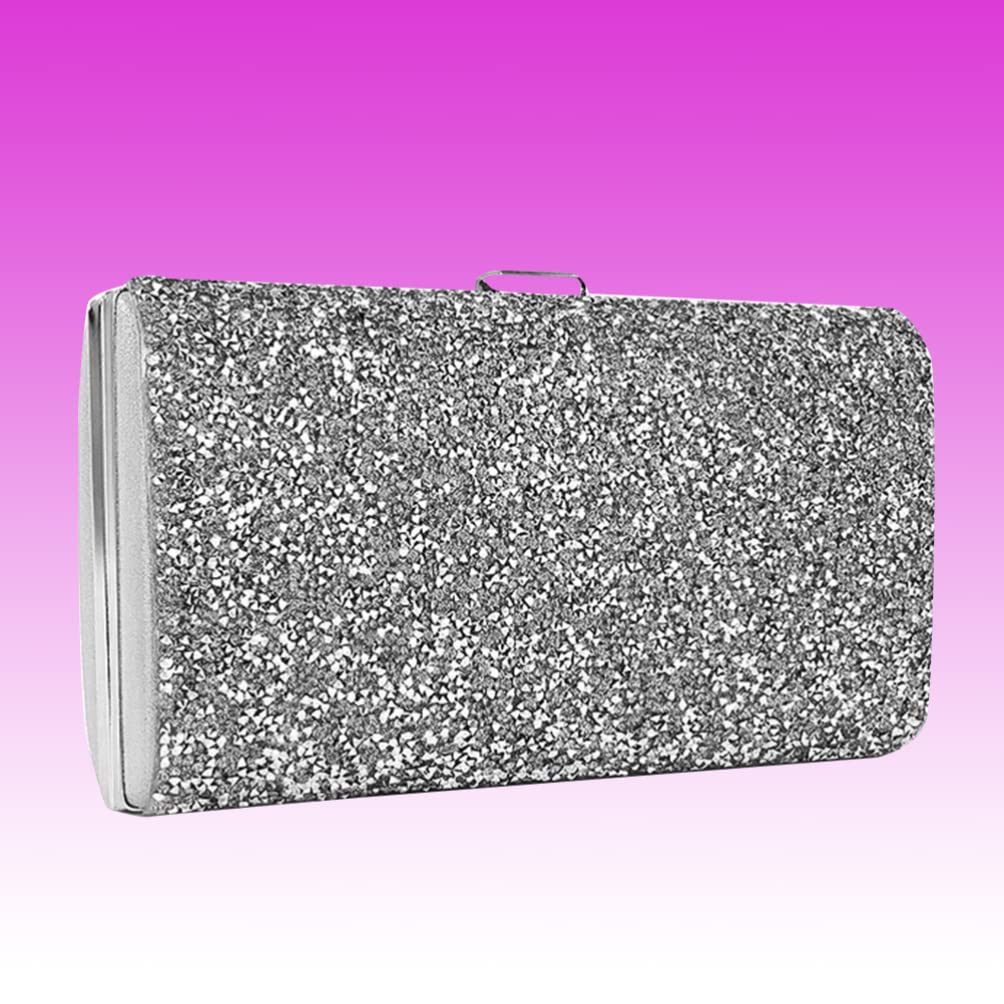 GALPADA Bolso de Noche de Imitación de Rianas Glitter Mutch Rhinestone Bolsas de Fiesta para La Fiesta para La Fiesta de Bodas Silver